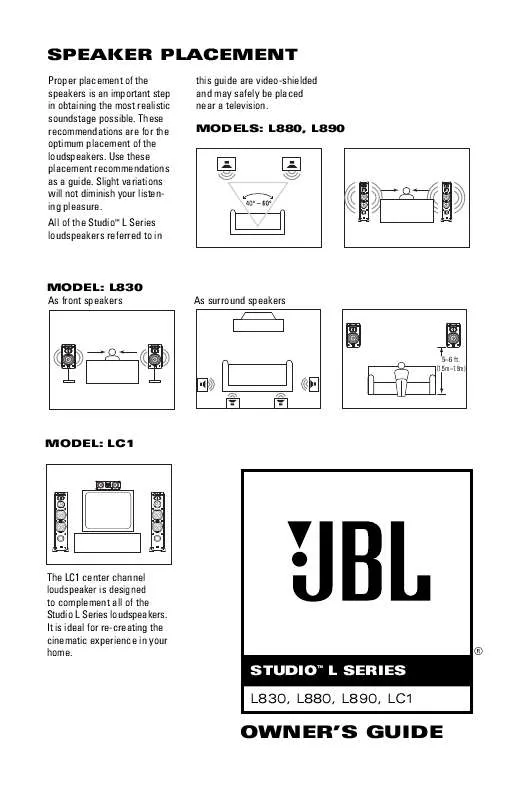 Mode d'emploi JBL L830CH
