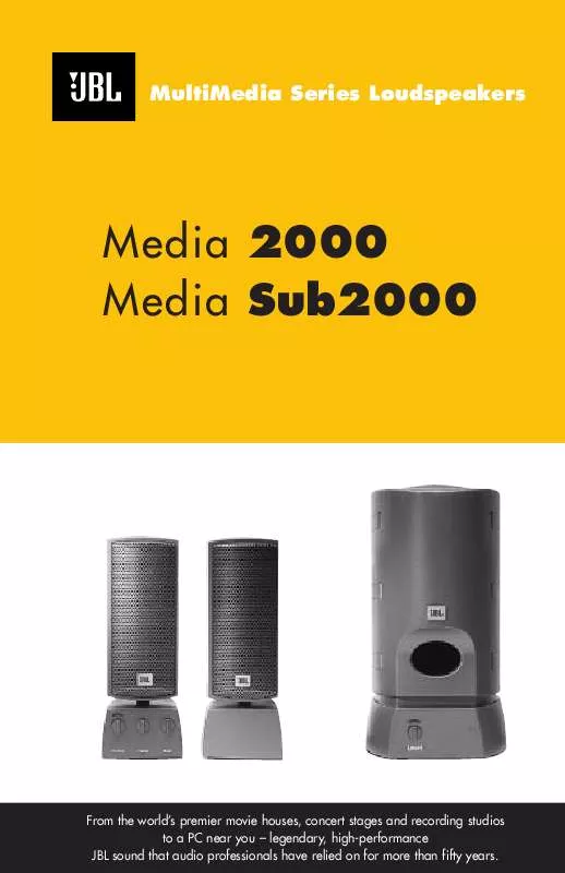 Mode d'emploi JBL MEDIA SUB 2000