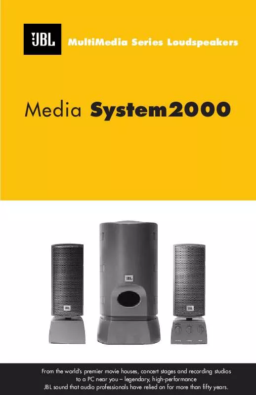 Mode d'emploi JBL MEDIA SYSTEM 2000