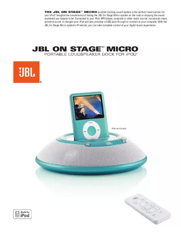 Mode d'emploi JBL ON STAGE MICRO