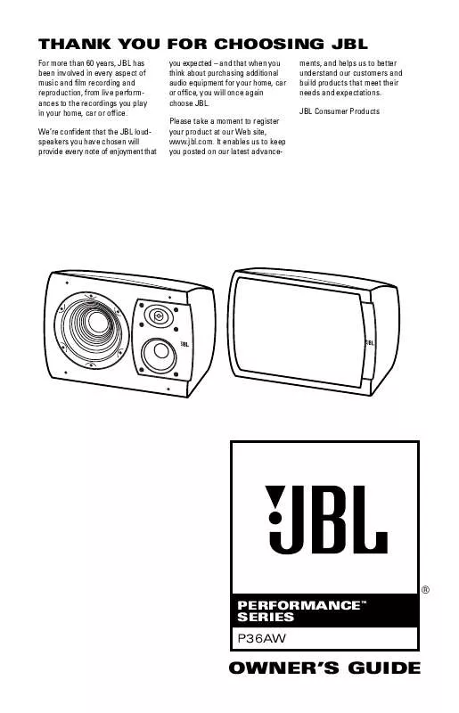 Mode d'emploi JBL P36 AW