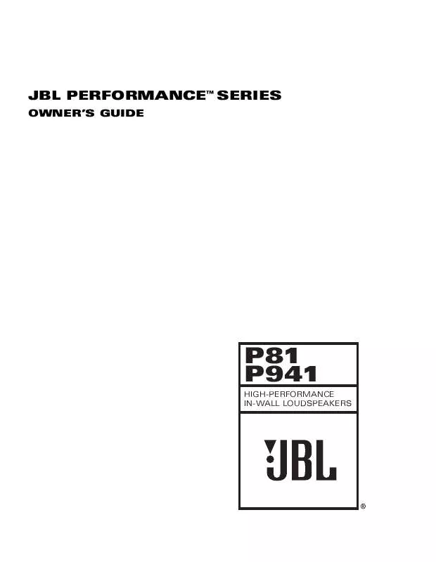 Mode d'emploi JBL P81