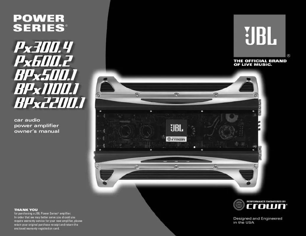 Mode d'emploi JBL PX600.2