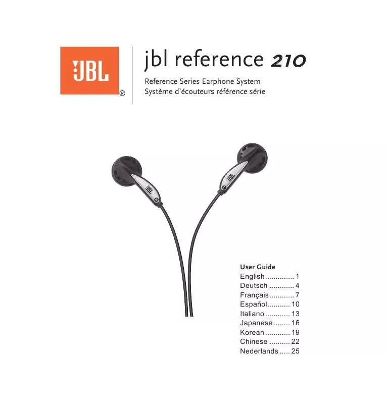 Mode d'emploi JBL REF210BLK-H