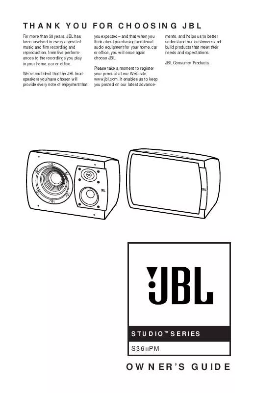 Mode d'emploi JBL S36IIPM