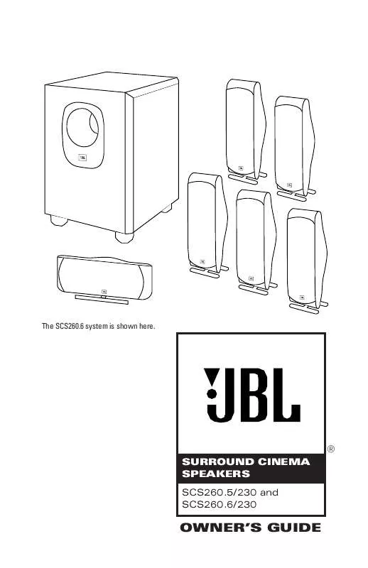 Mode d'emploi JBL SCS 260.6 (220-240V)