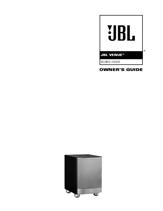 Mode d'emploi JBL SUB 12