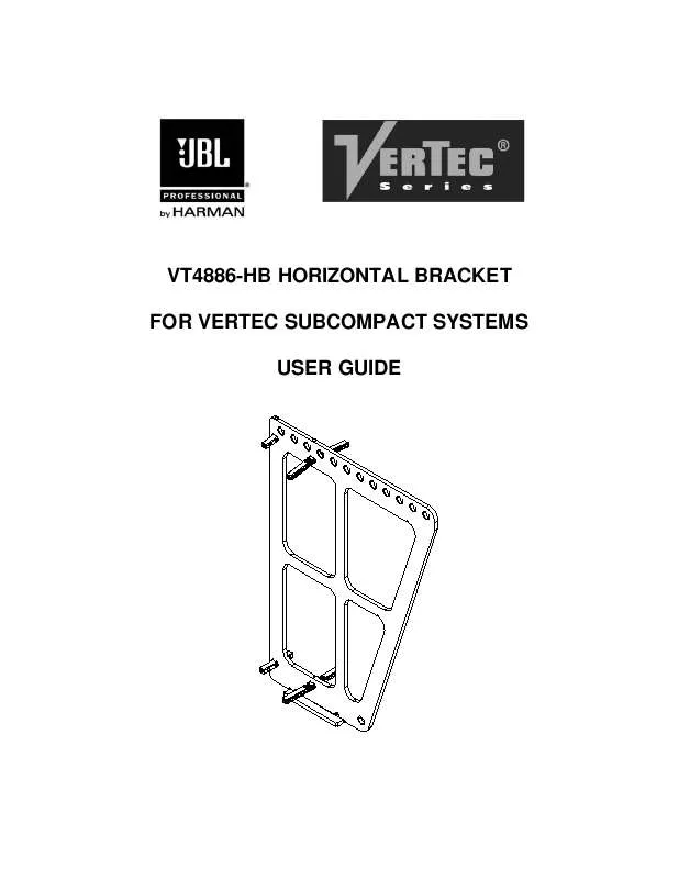 Mode d'emploi JBL VT4886-HB HORIZONTAL BRACKET