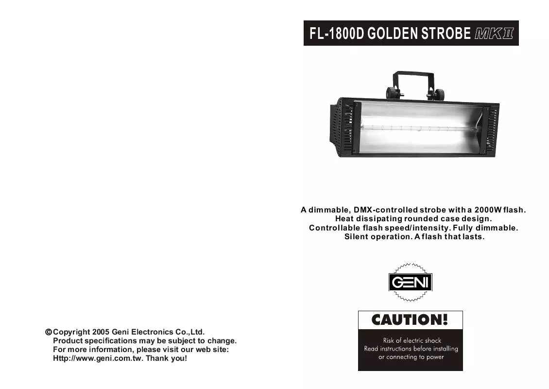 Mode d'emploi JBSYSTEMS LIGHT FL-1800D