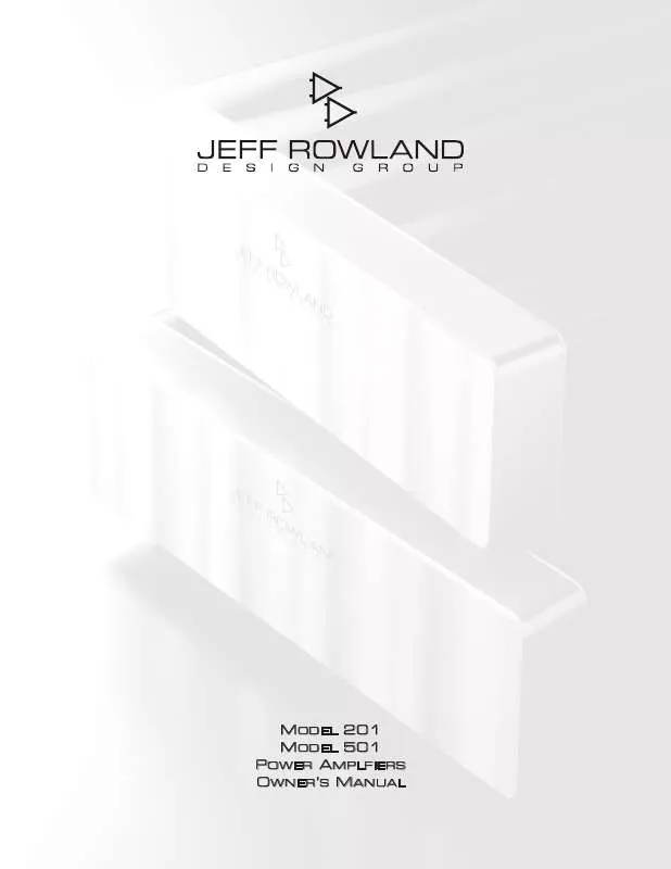 Mode d'emploi JEFF ROWLAND 201