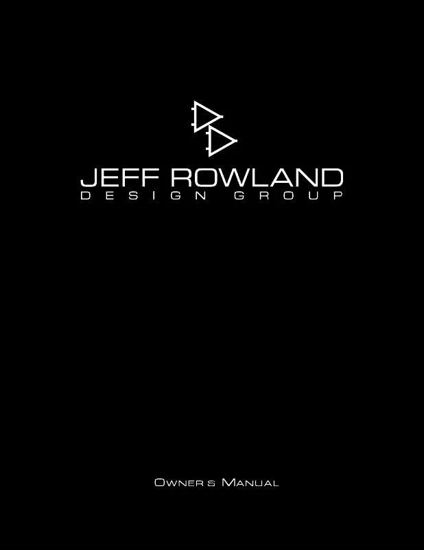 Mode d'emploi JEFF ROWLAND 302