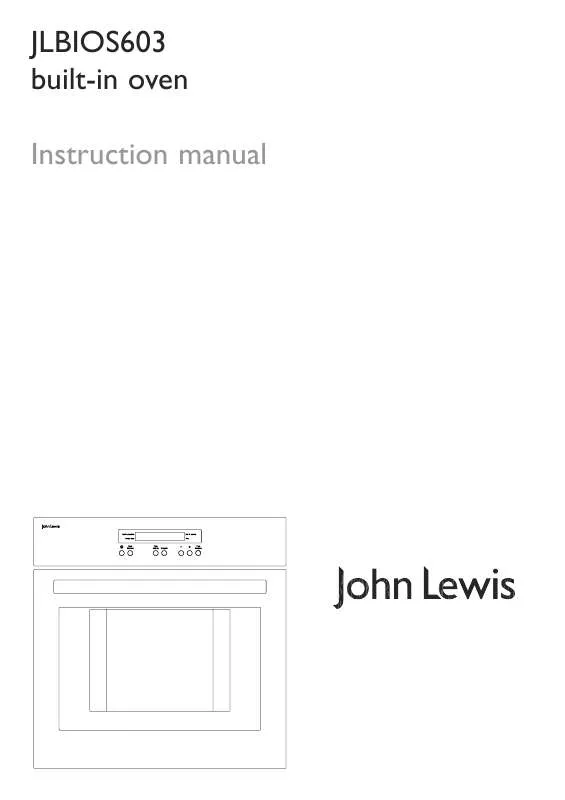 Mode d'emploi JOHN LEWIS JLBIOS603
