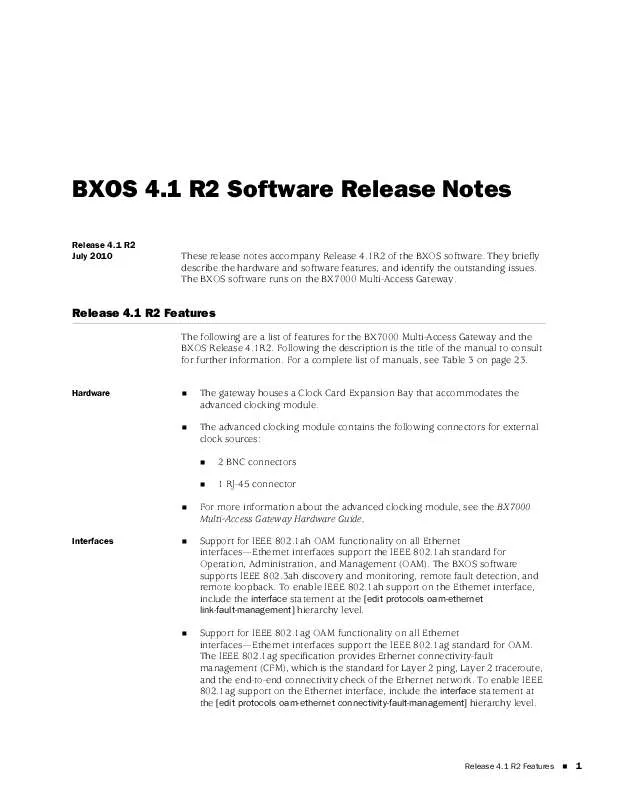 Mode d'emploi JUNIPER NETWORKS BXOS 4.1 R2