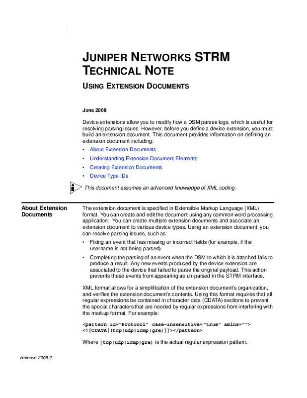 Mode d'emploi JUNIPER NETWORKS JUNIPER NETWORKS STRM