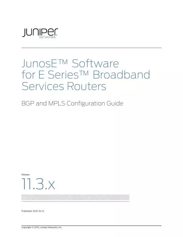 Mode d'emploi JUNIPER NETWORKS JUNOSE SOFTWARE FOR E SERIES 11.3.X