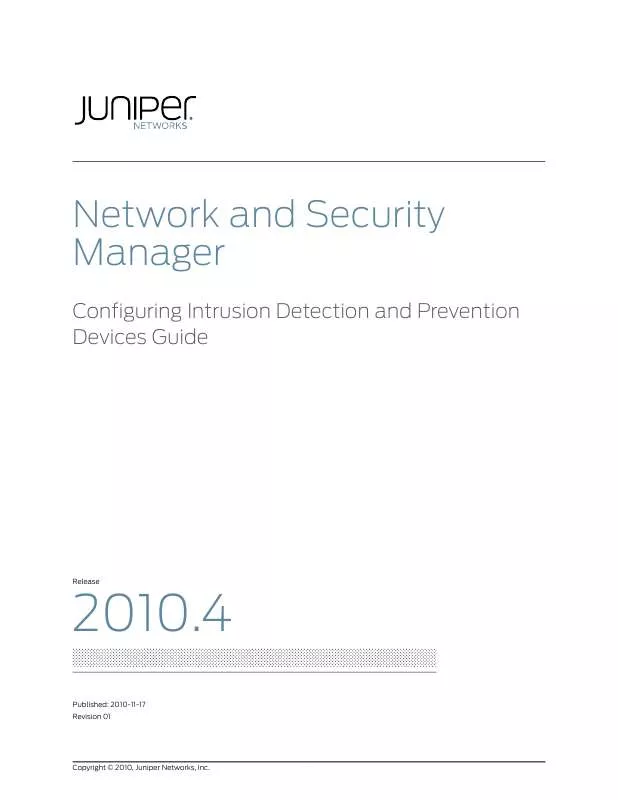Mode d'emploi JUNIPER NETWORKS NETWORK AND SECURITY MANAGER 2010.4
