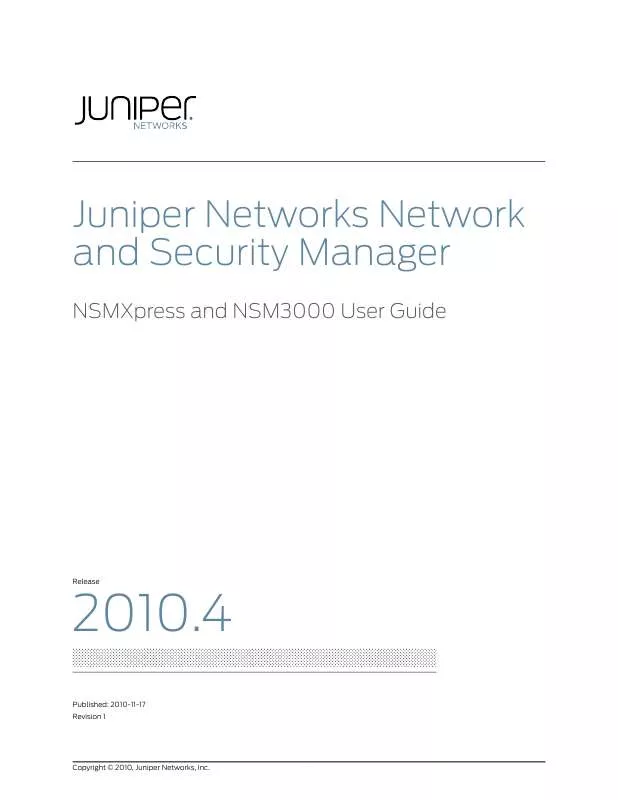 Mode d'emploi JUNIPER NETWORKS NSM3000