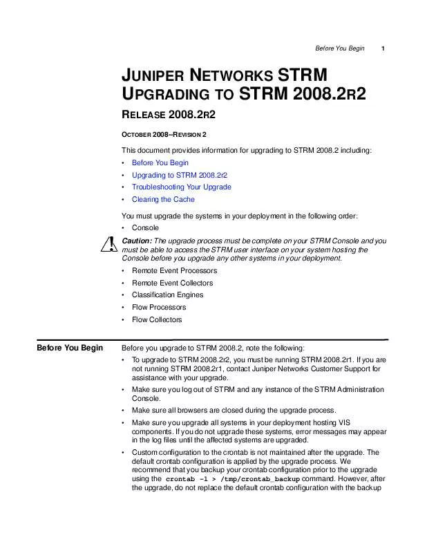 Mode d'emploi JUNIPER NETWORKS STRM 2008.2R2