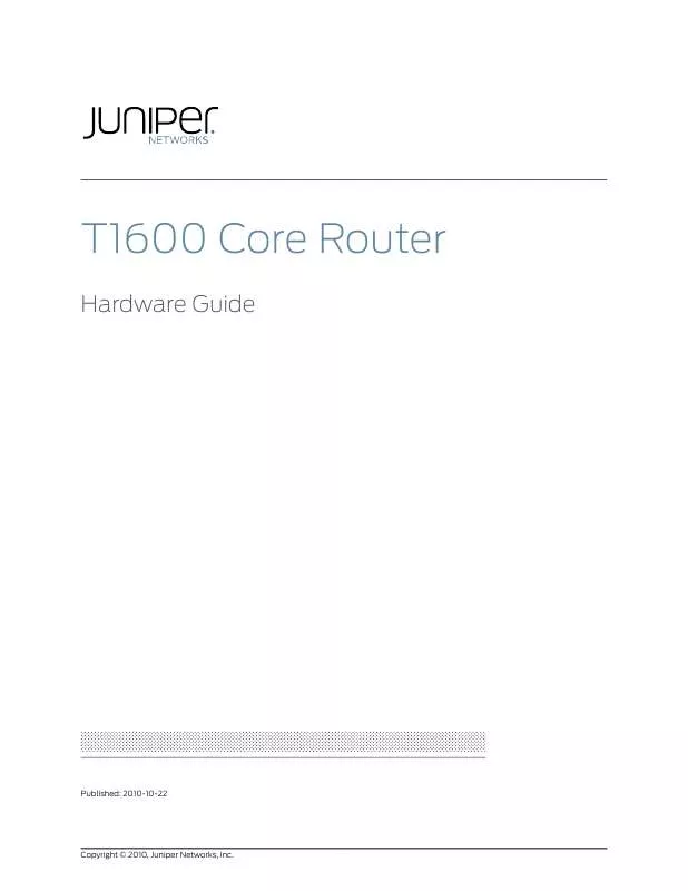 Mode d'emploi JUNIPER NETWORKS T1600