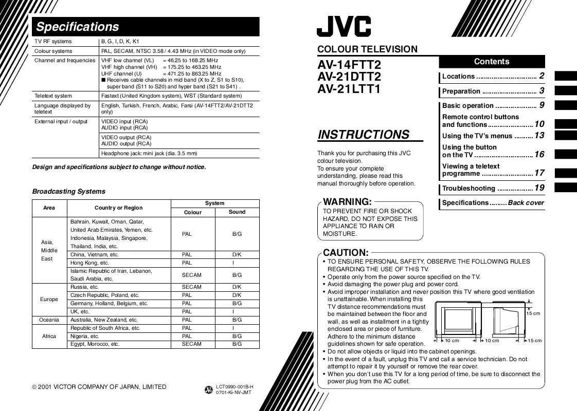 Mode d'emploi JVC AV-14FTT2