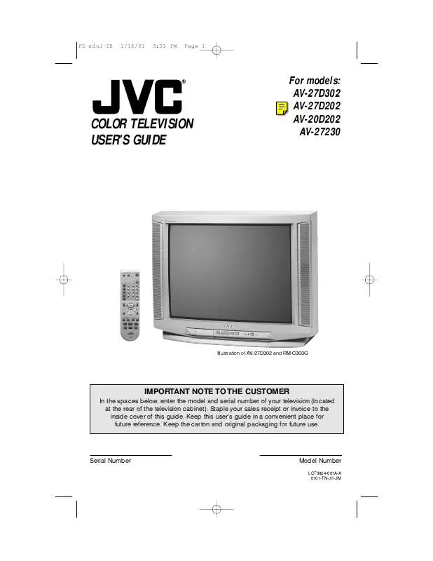 Mode d'emploi JVC AV-20D202