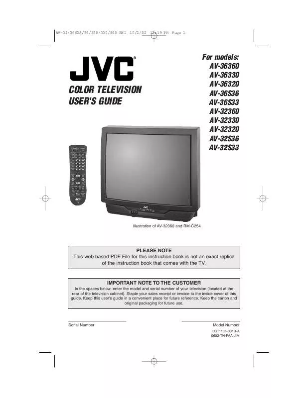 Mode d'emploi JVC AV-32330