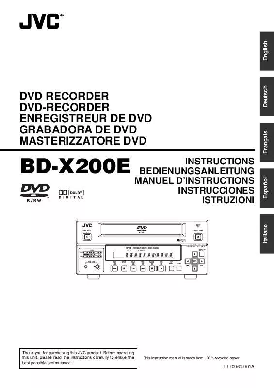 Mode d'emploi JVC BD-X200E