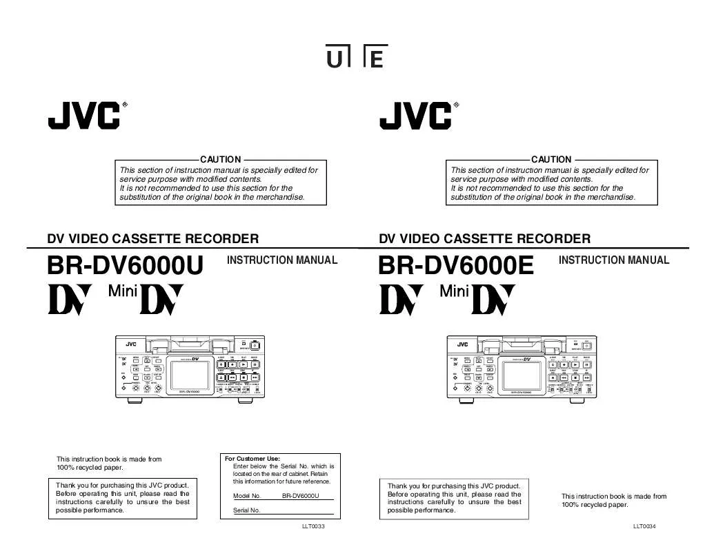 Mode d'emploi JVC BR-DV6000U-BR-DV6000
