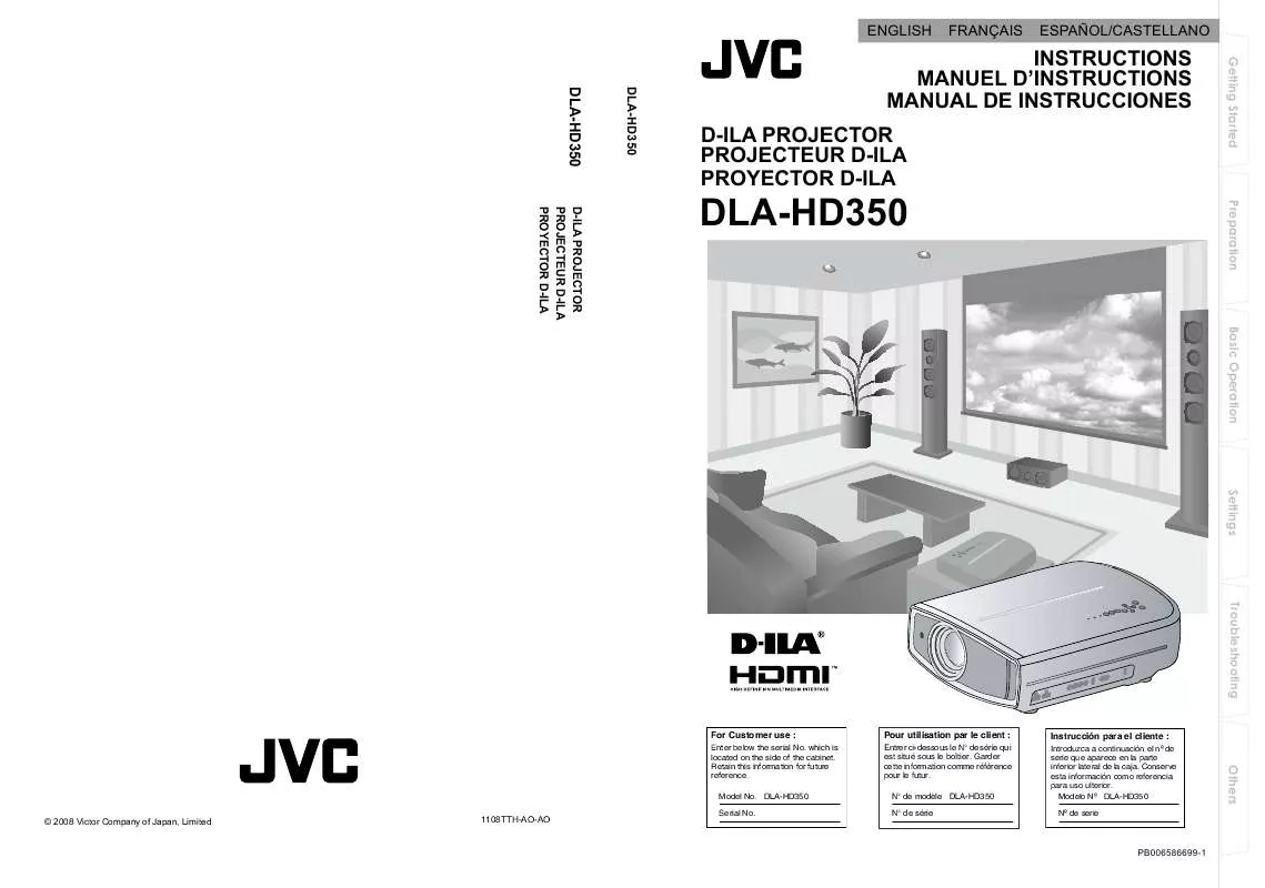 Mode d'emploi JVC DLA-HD350BU
