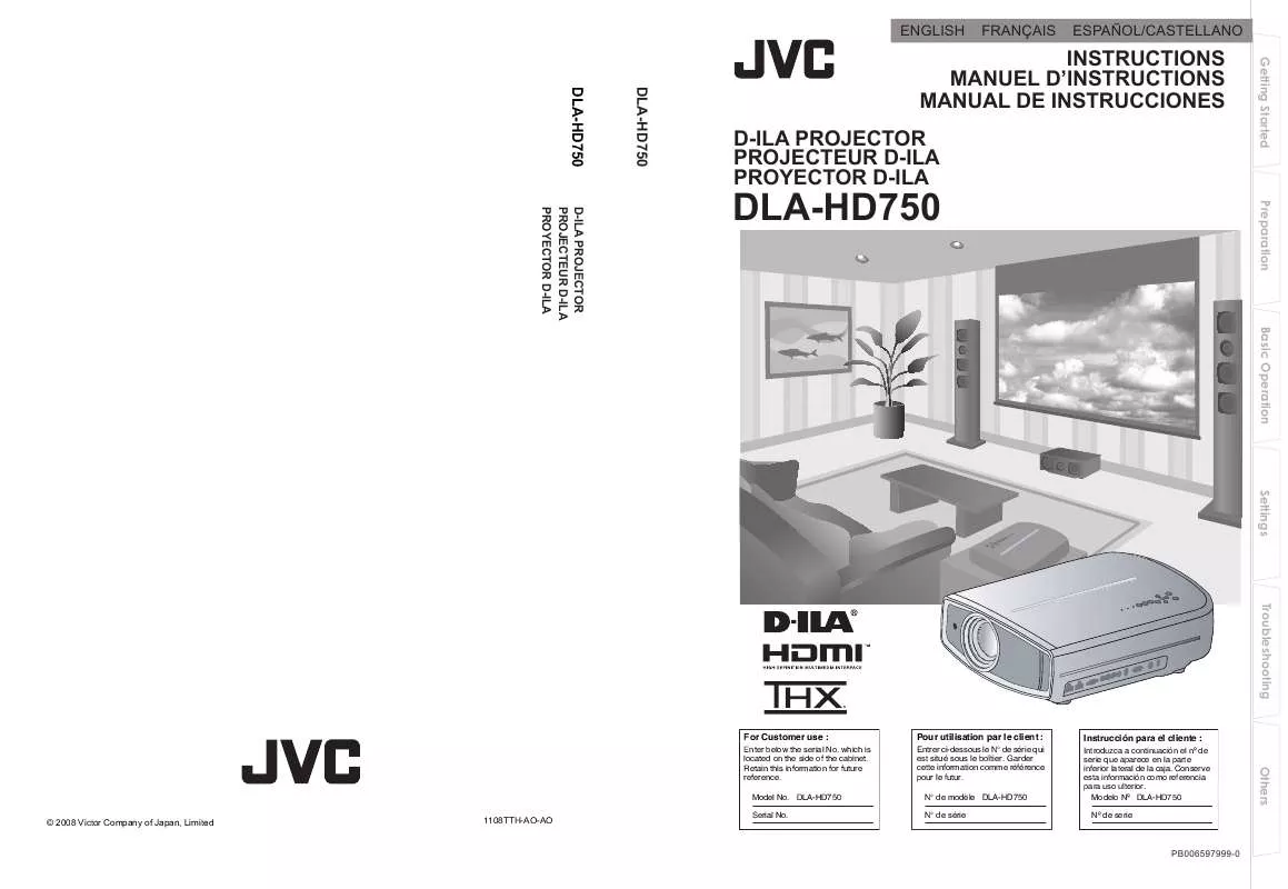 Mode d'emploi JVC DLA-HD750BU