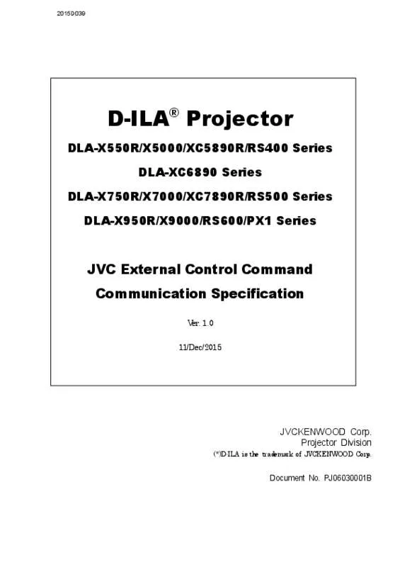 Mode d'emploi JVC DLA-X5000