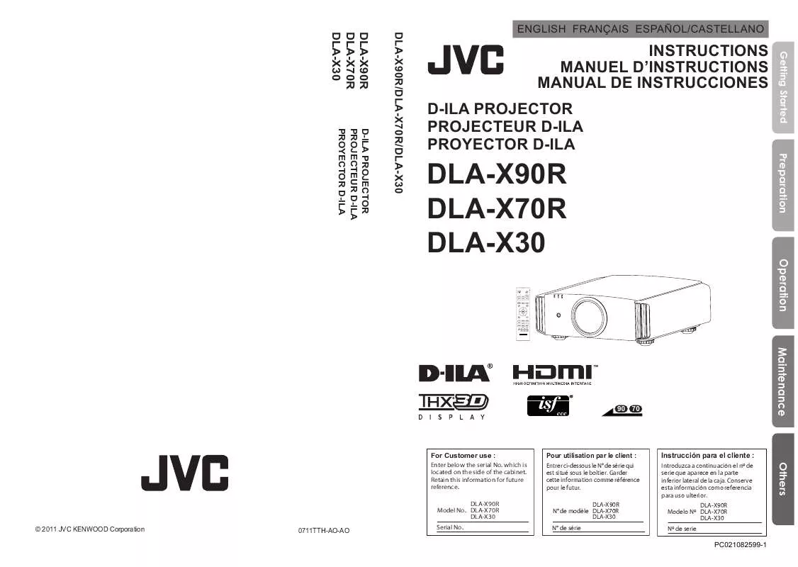 Mode d'emploi JVC DLA-X70RBU