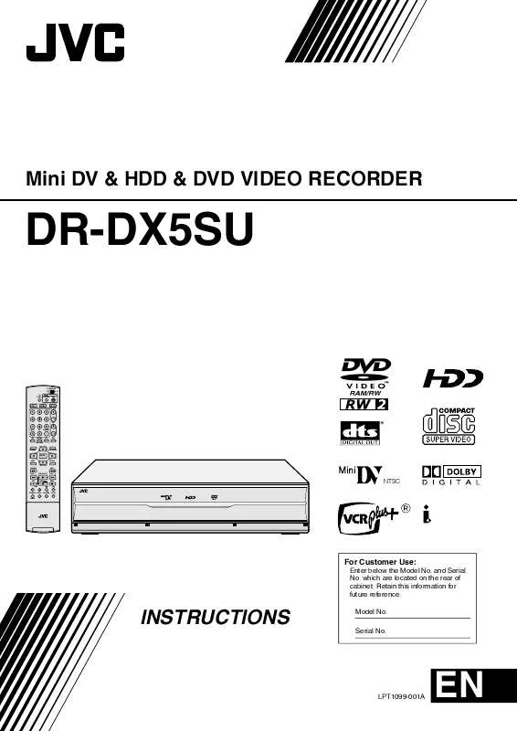 Mode d'emploi JVC DR-DX5SUS-DR-DX5