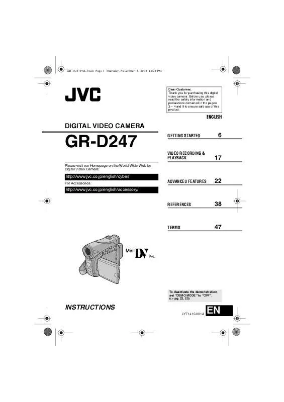 Mode d'emploi JVC GR-D247EK