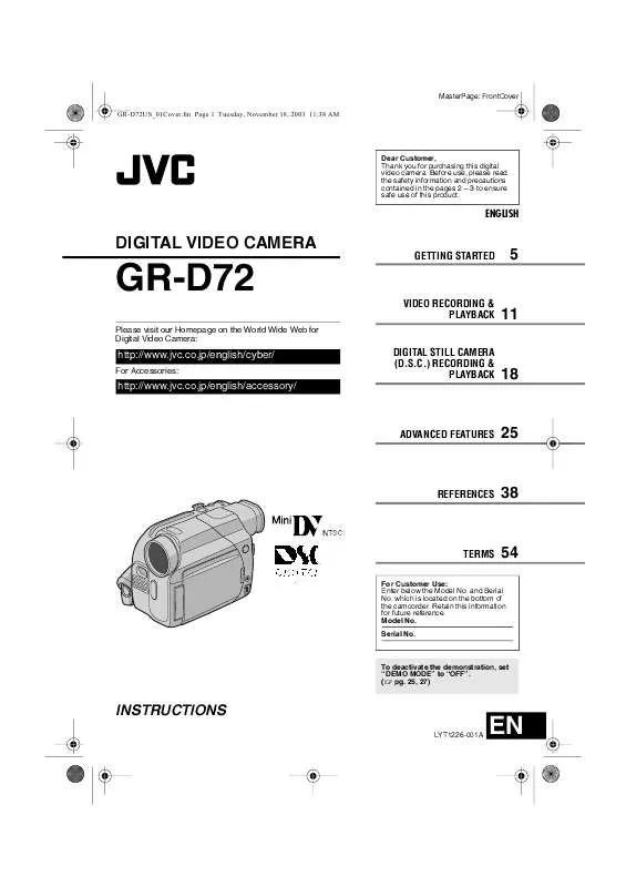 Mode d'emploi JVC GR-D72US-GR-D72