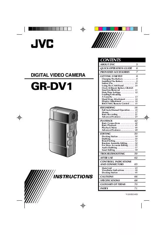 Mode d'emploi JVC GR-DV1