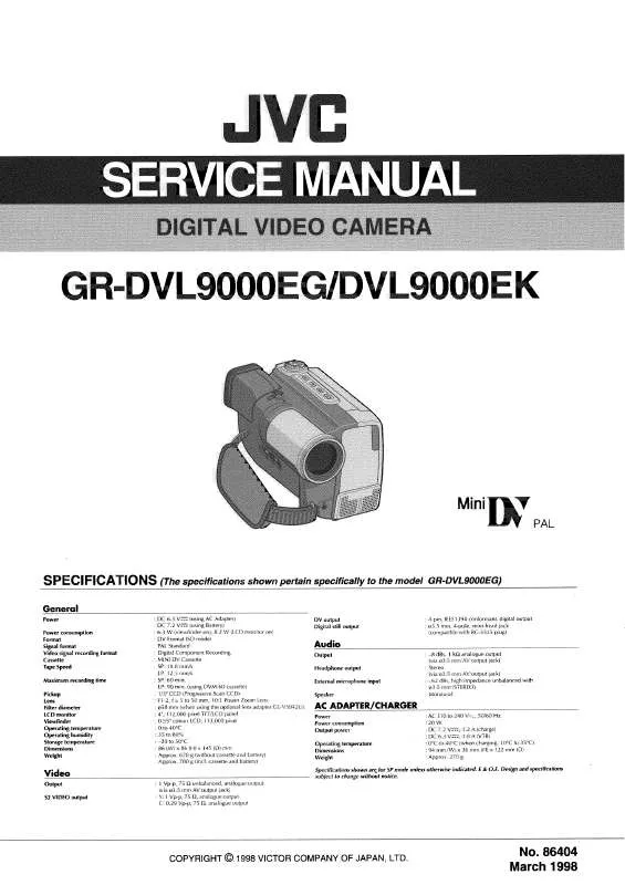 Mode d'emploi JVC GR-DVL9000EG
