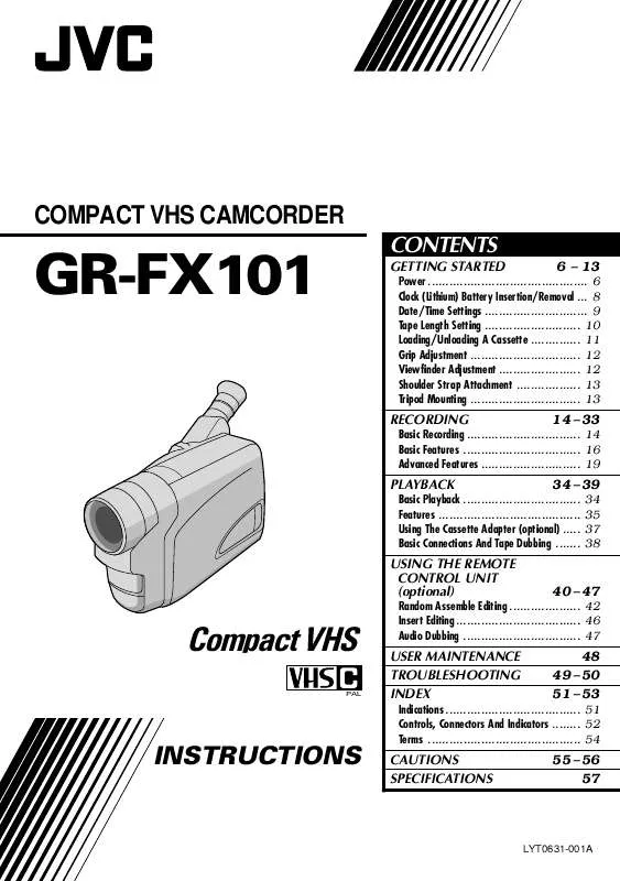 Mode d'emploi JVC GR-FX101