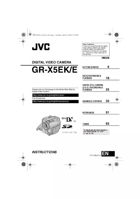 Mode d'emploi JVC GR-X5EK