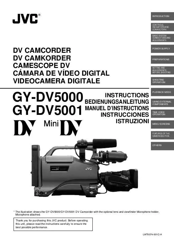Mode d'emploi JVC GY-DV5000