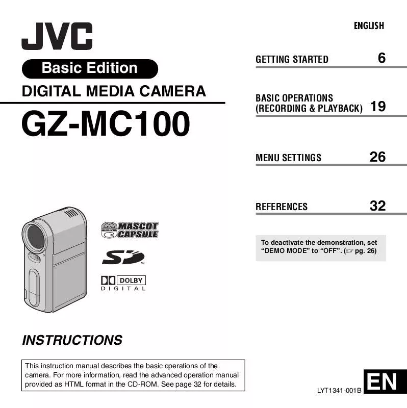 Mode d'emploi JVC GZ-MC100EK