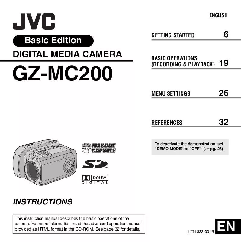 Mode d'emploi JVC GZ-MC200EK