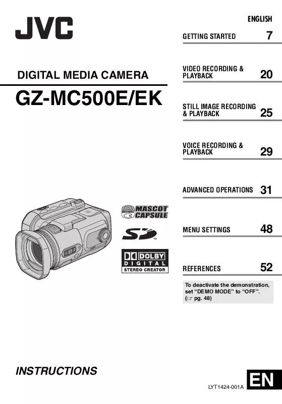 Mode d'emploi JVC GZMC500AA-GZ-MC500