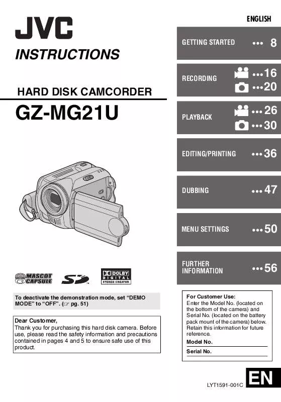 Mode d'emploi JVC GZMG21US-GZ-MG21