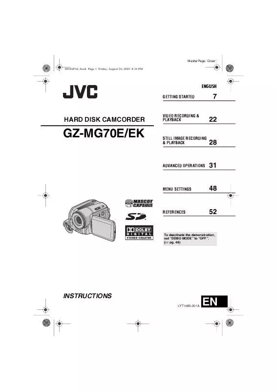 Mode d'emploi JVC GZ-MG70