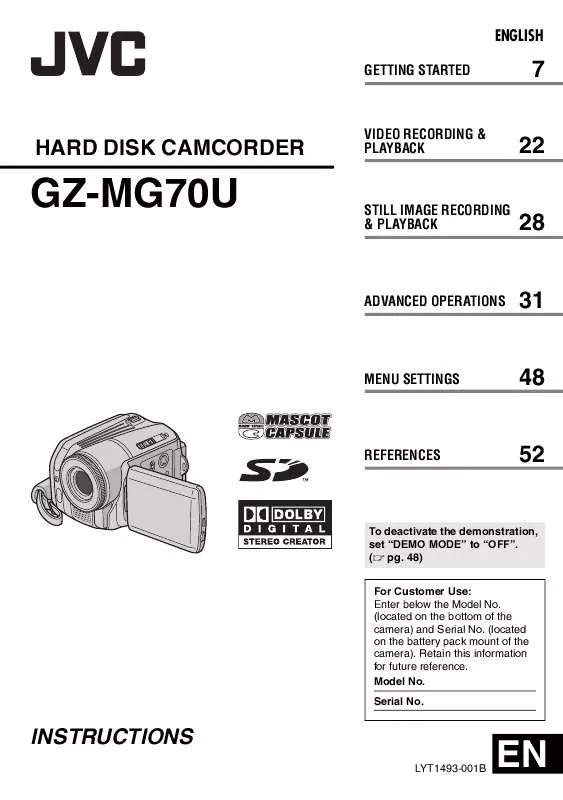 Mode d'emploi JVC GZMG70AG-GZ-MG70