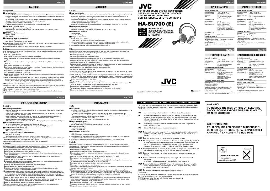 Mode d'emploi JVC HA-SU700E