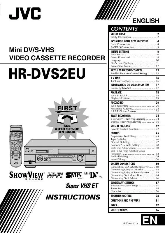 Mode d'emploi JVC HR-DVS2