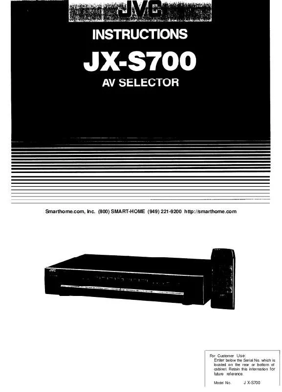Mode d'emploi JVC JX-S700