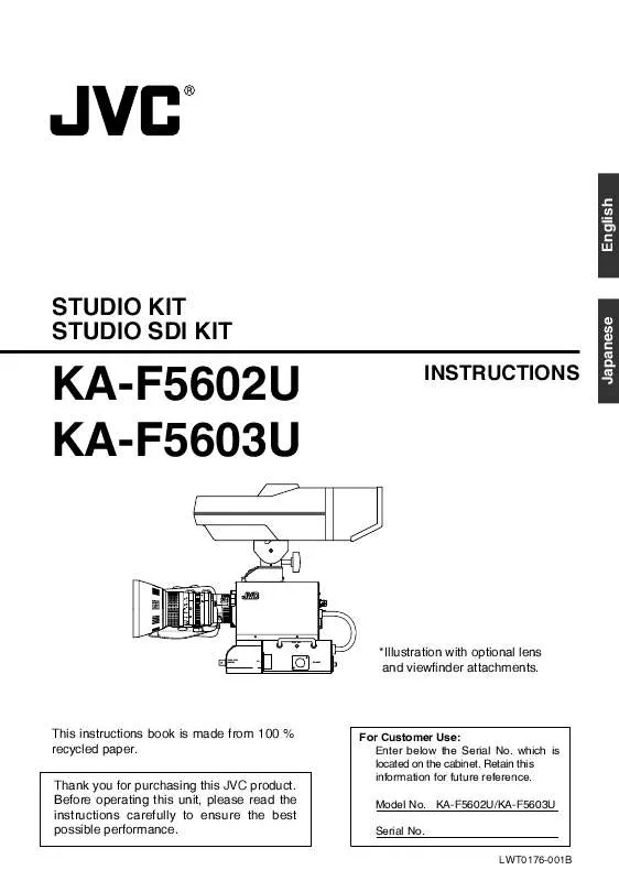 Mode d'emploi JVC KA-F5603